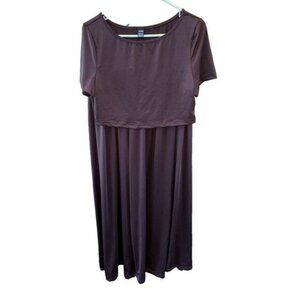 SHEIN Two Piece Set Crop Top Wide Leg Pants Women XL Cozy Knit Chocolate Brown